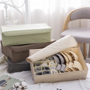 Foldable Washable Cotton Linen Underwear Storage Box